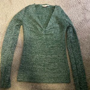 Green and Silver Sweater Top Size Small